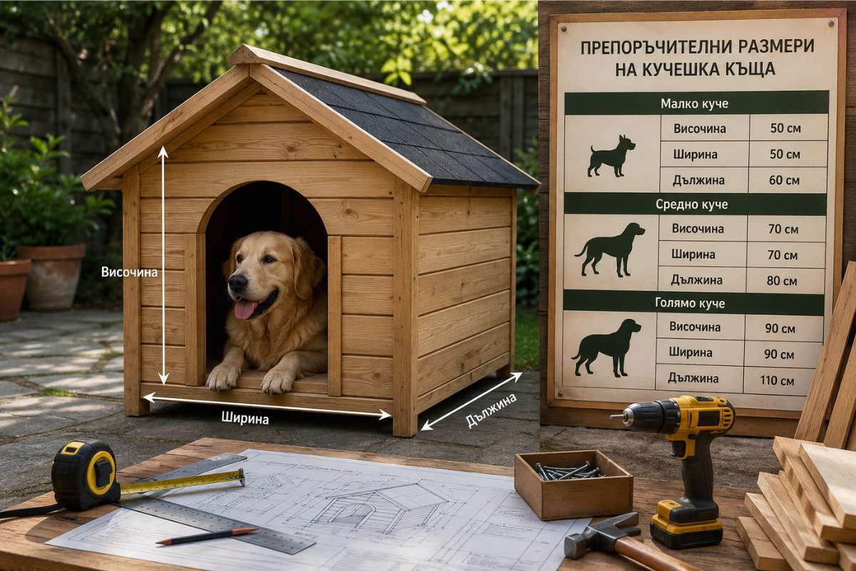 препоръчителни размери за къща за куче