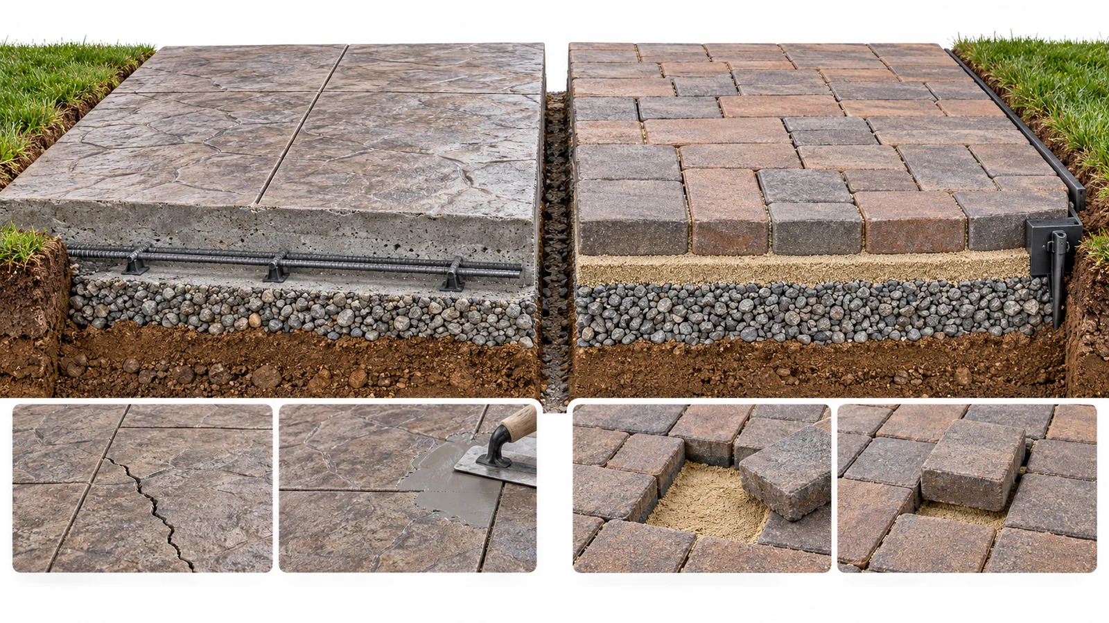 beton amprentat sau pavele