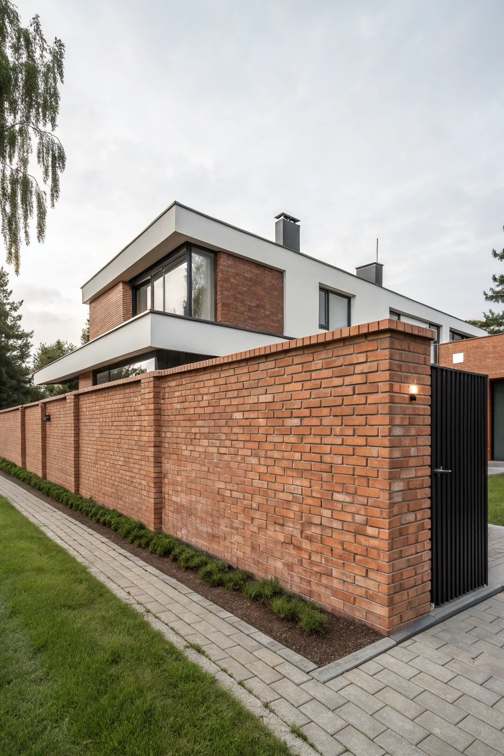 gard din caramida decorativa