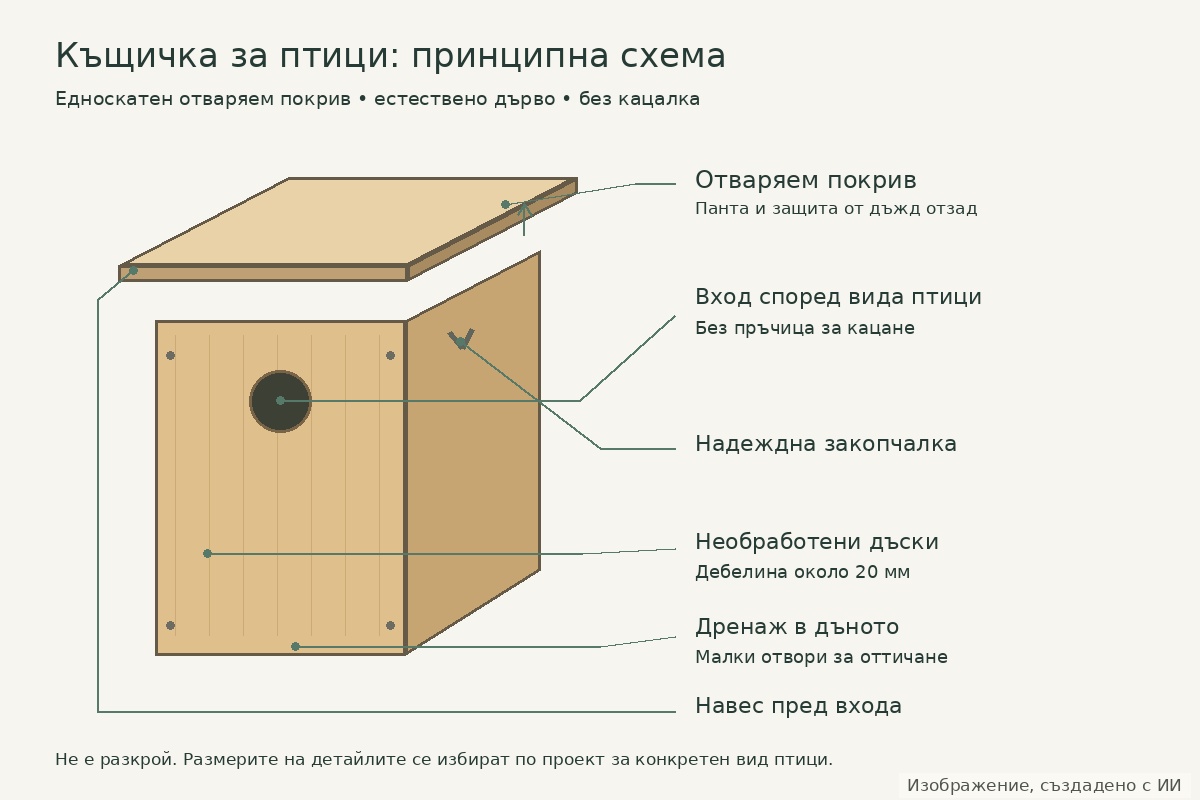 схема за къщичка за птици