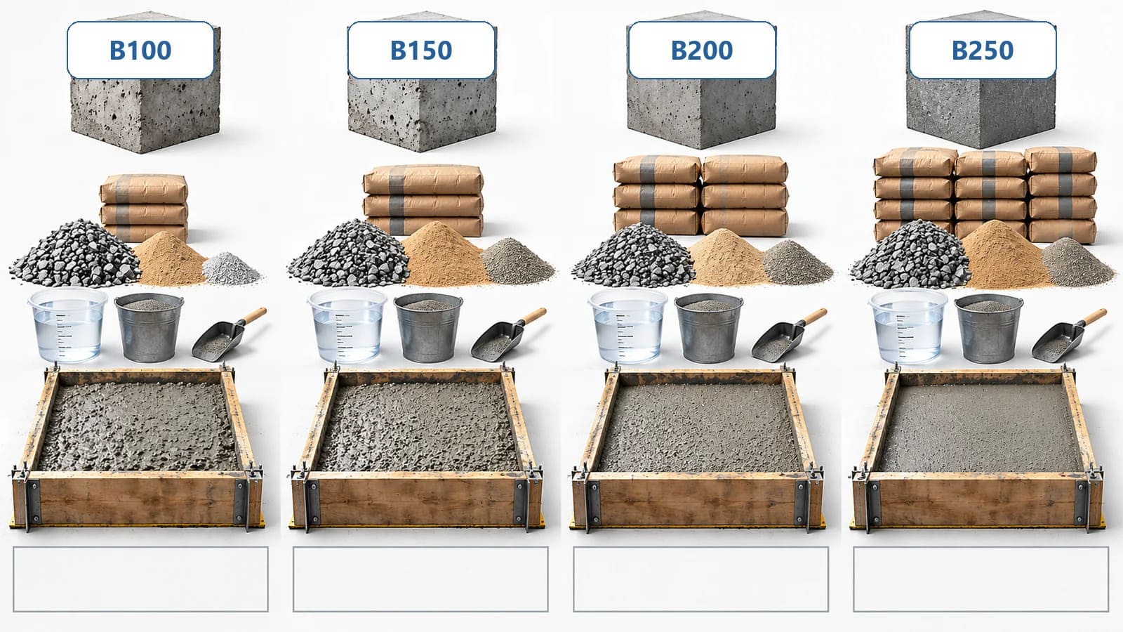 numar saci in functie de clasa betonului
