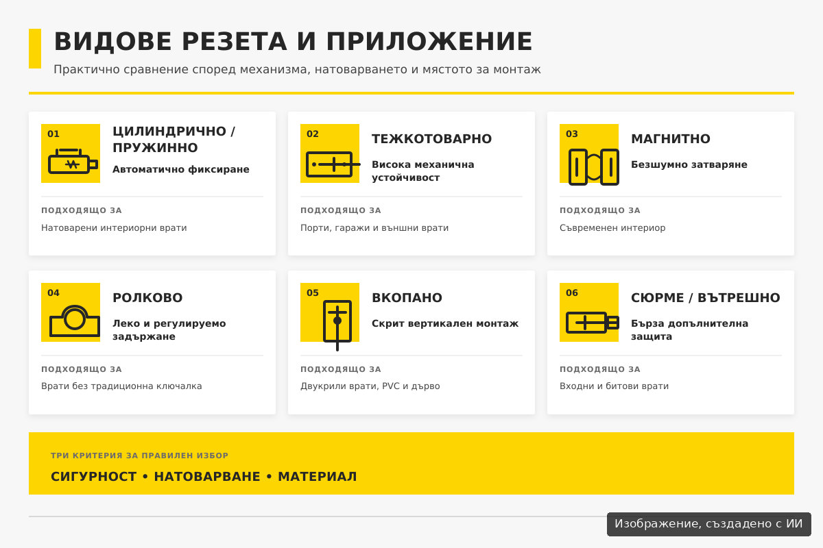 практично ръководство за видове резета - полезна таблица